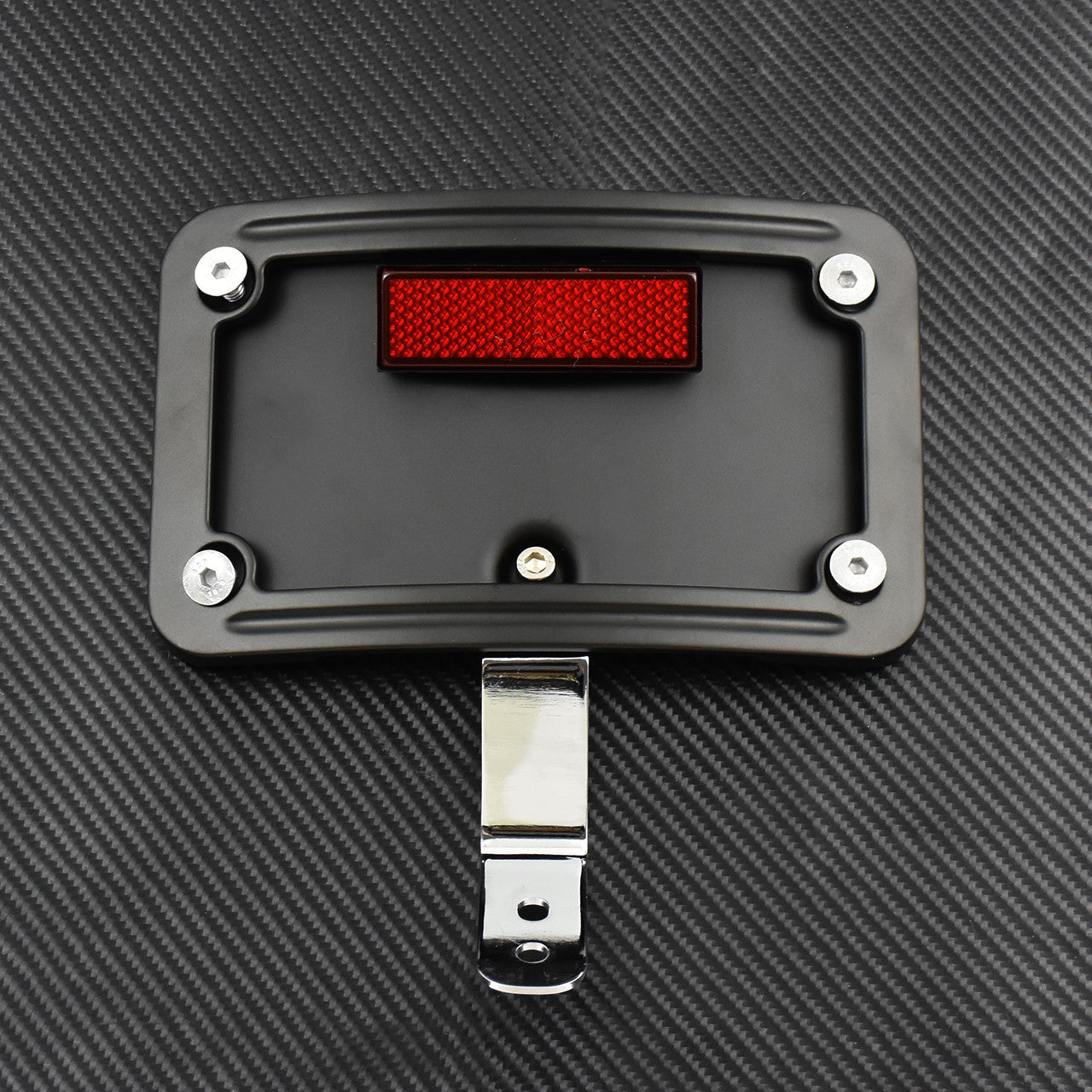 Black License Plate Curved Frame Bracket Fit for Harley FLSTN 05-17 FLSTSC 05-07