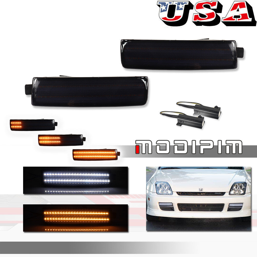 2-piece smoke switch LED signal light left+right set suitable for Honda Prelude 1997-2001- v