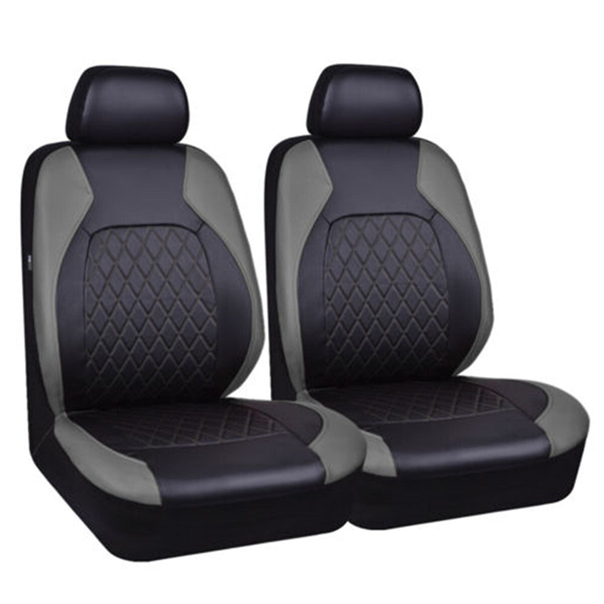 Black/Gray Car Front for Seat Covers PU Leather Cushion for SUV Truck Van Waterproof Q