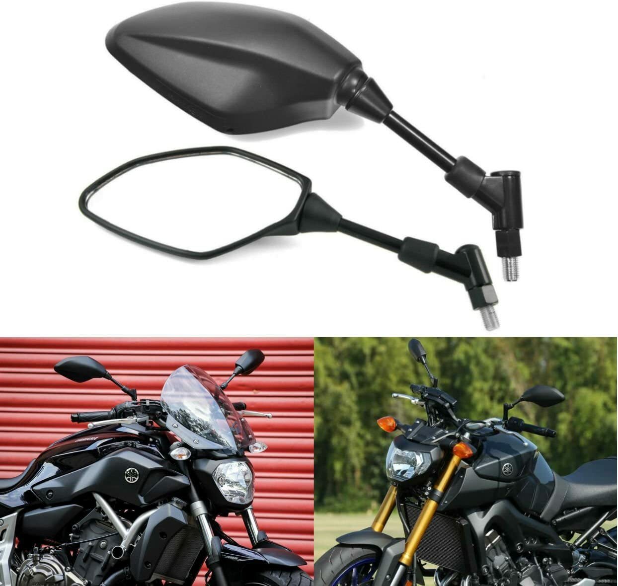Pairs Motorcycle Rearview Mirrors 8mm/10mm for Kawasaki Z900 Z125 1000