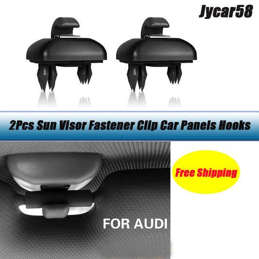 Sun Visor Clip Holder Hook for Audi A3 S3 A4 S4 A5 S5 Q3 Q5 8U0857562A Black 2X