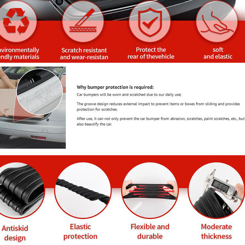 Universal rubber rear bumper protector, scratch resistant, trunk protector, 41.5x3.6- n