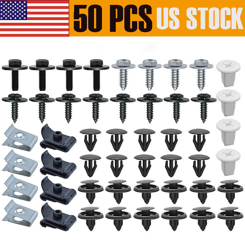 50x Engine Splash Shield Fender Bumper Screws Clips Rivet Fastener for Toyota US