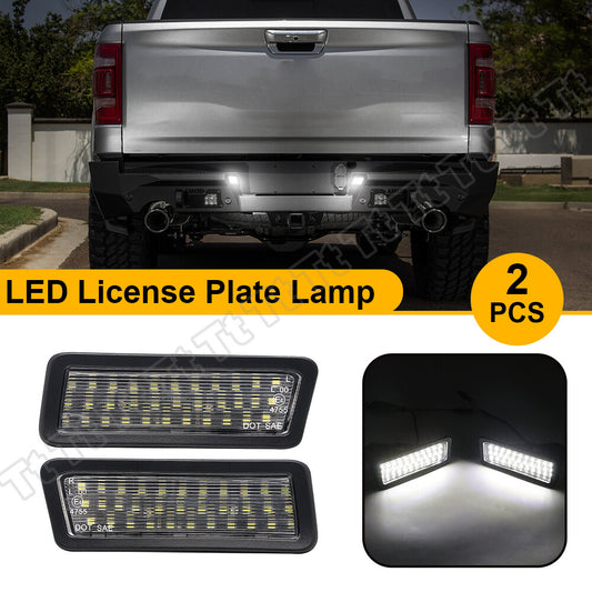 Two white LED license plate light labels for 2019-2022 for Dodge for RAM 1500 Q