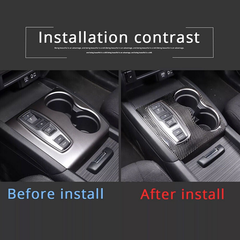 1x Soft Carbon Console Gear Shift Panel Cover Trim Frame for Honda Pilot 16-2022 n