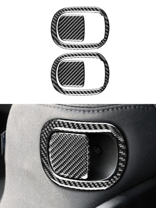 2X Carbon Fiber Door Switch Inner Frame Cover Trim For Ranger 2019-2022 v