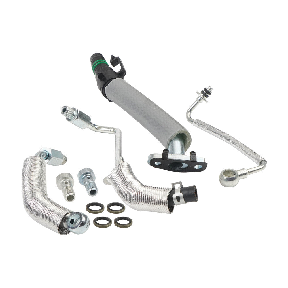4Pcs Turbo Charger Coolant Return Hose Line for Chevy for Cruze for Buick 1.4L Silver