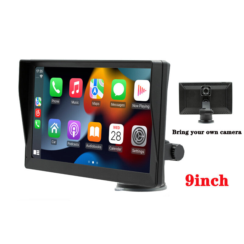 Portable Carplay Screen for Car, 9 WirelessStereo Radio, Auto 4K Dash Cam v