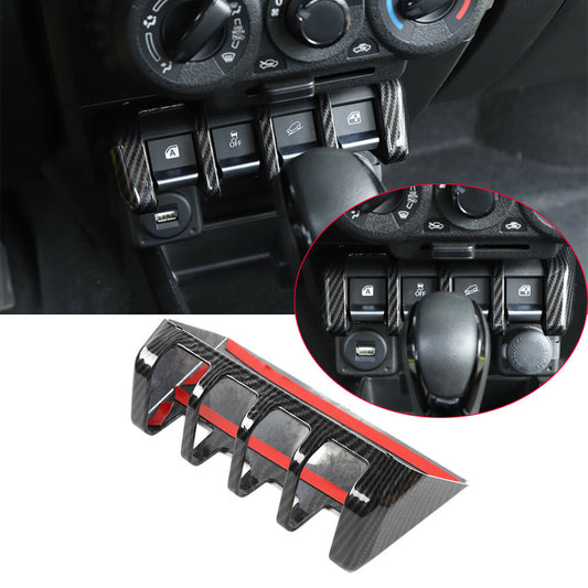 Carbon Fiber ABS Window Lift Switch Button Panel Trim for Suzuki for Jimny 2019-2022