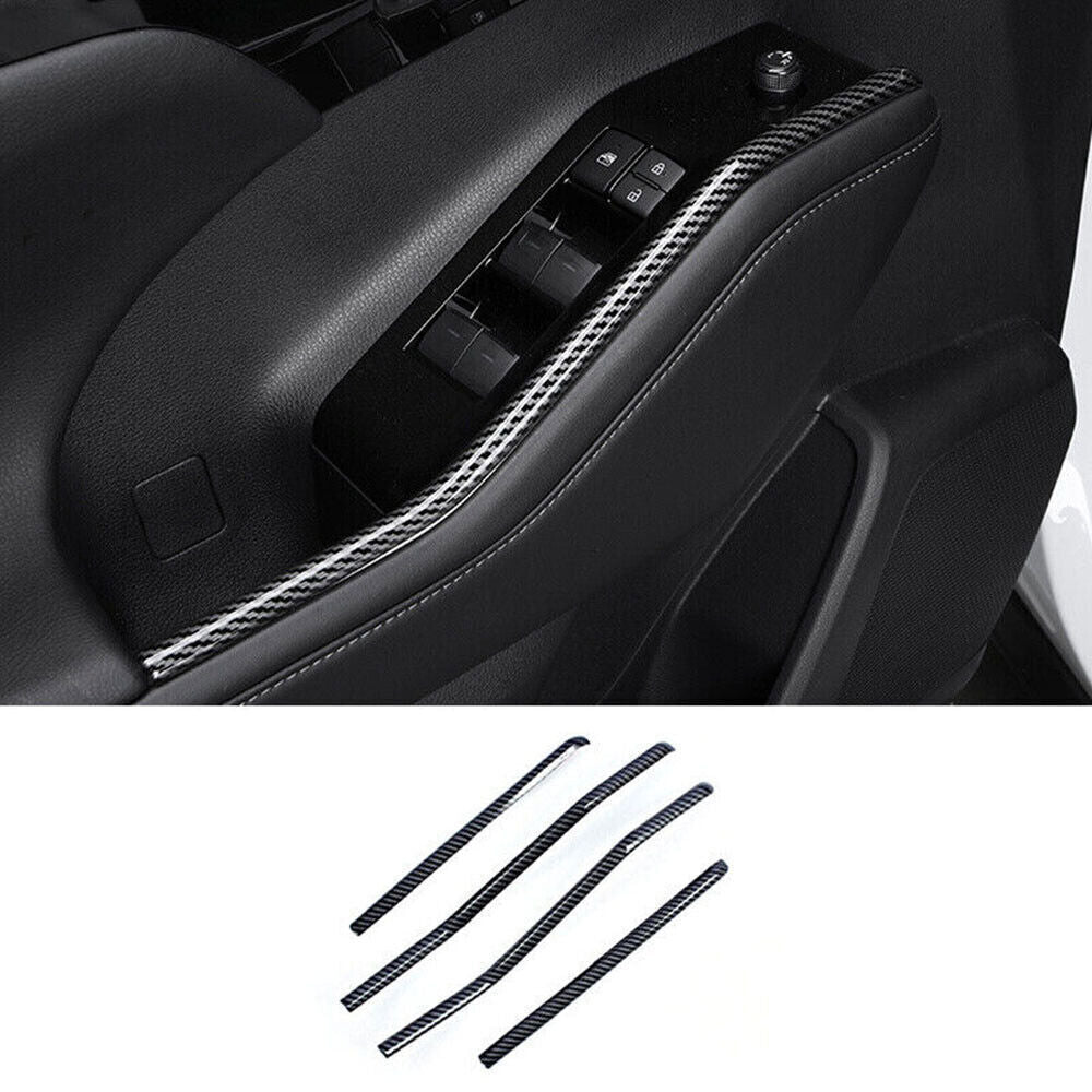 For Toyot@a Highlander 2020-2023 ABS Carbon Window Lift Panel Switch Strip Trim n