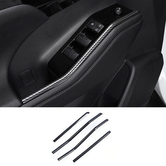 For Toyot@a Highlander 2020-2023 ABS Carbon Window Lift Panel Switch Strip Trim n