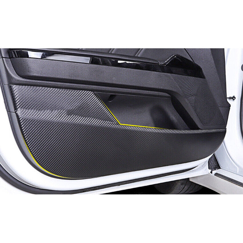 for Kia K5 2021-2023 Carbon Fiber Leather Door Anti Kick Panel Board Cover Trim