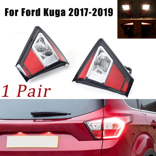 A pair of LED rear inner taillights for the for Ford Kuga 2017-2019 warning brake stop lights.