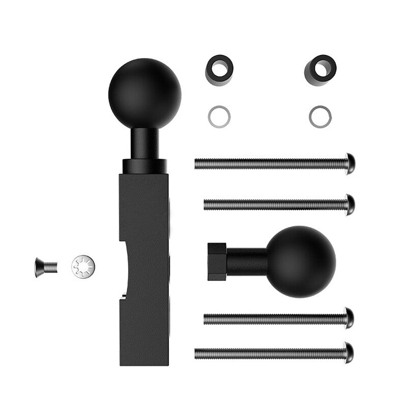 Motorcycle handlebar clip GPS mount base bicycle double bracket rubber ball - n