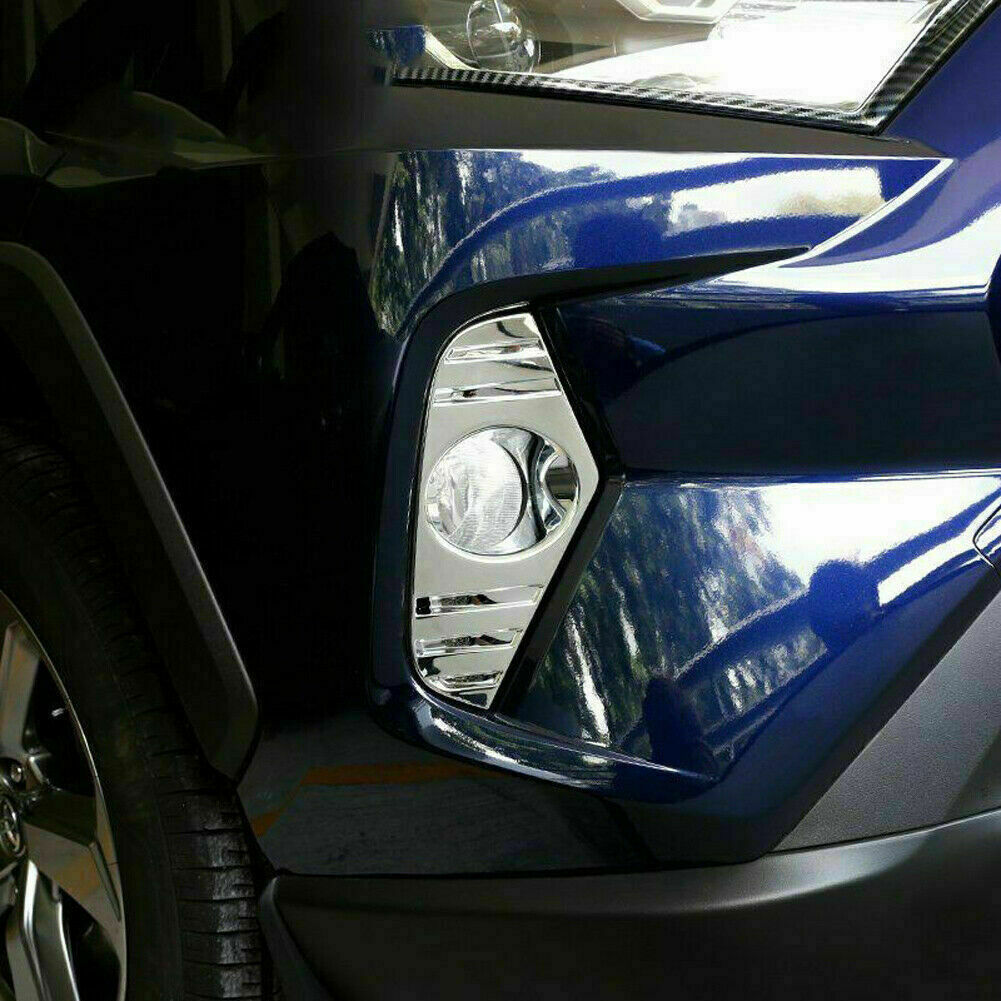 For 2019-2024 for Toyota RAV4 Chrome Front Bumper Fog Light Cover Accessories