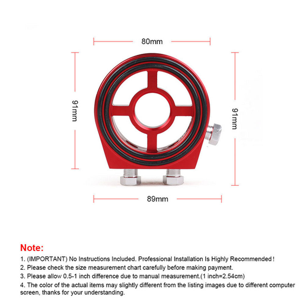 Oil Filter Pressure Cooler Sandwich Plate 1/8 Npt Adapter Sensor Red Q