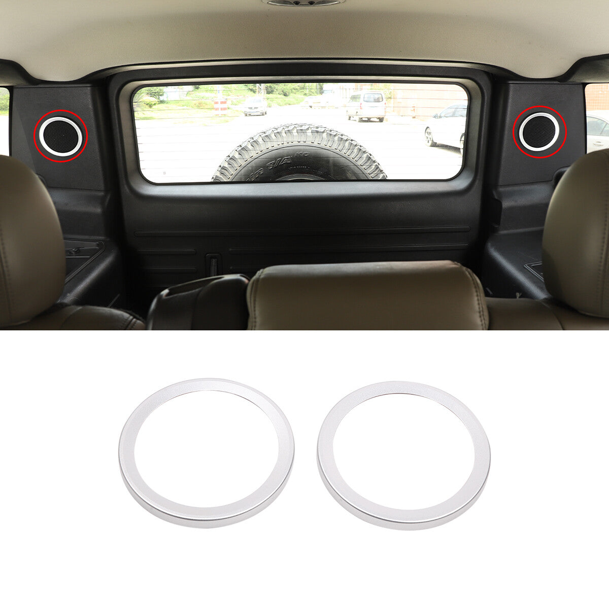 Red Interior Cup Holder Frame Cover Trim for Tundra 2022 - 2023- v