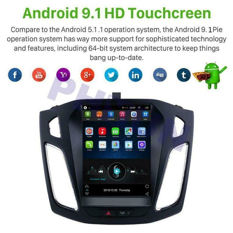 9.7 Vertical Android 9.1 Car Stereo Radio Player GPS for Ford Focus 2012-2015