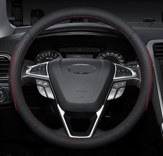 PU Leather Car Steering Wheel Cover trim for Ford Explorer 2020-2022 Accessories