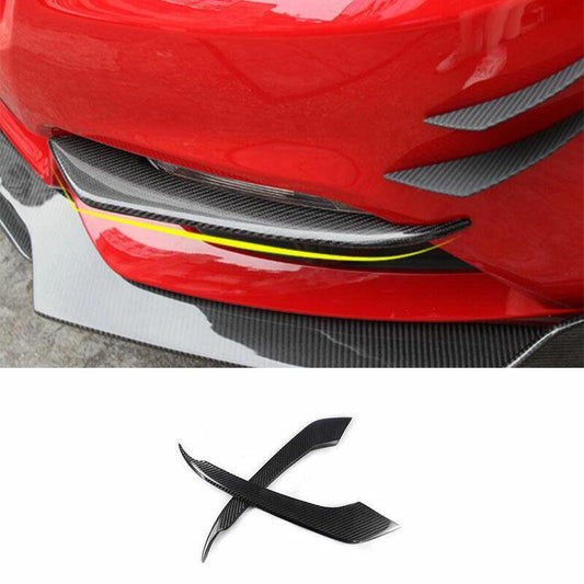 Dry Carbon Fiber Exterior Fog Lights Lamp Strip Trim for Ford for Mustang 2015-2017