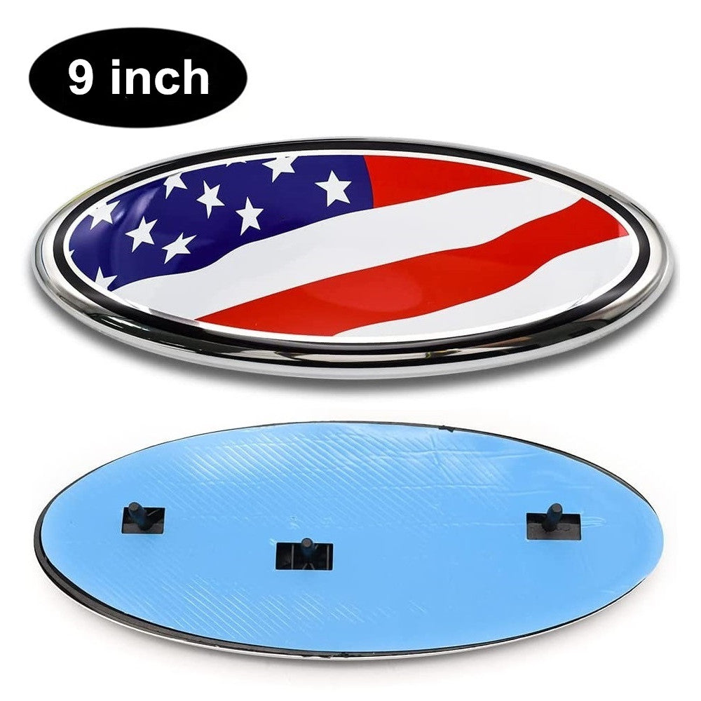 9 inch  for ford  F150 Red US Flag Front Grille Decal Tailgate Oval Emblem Badge