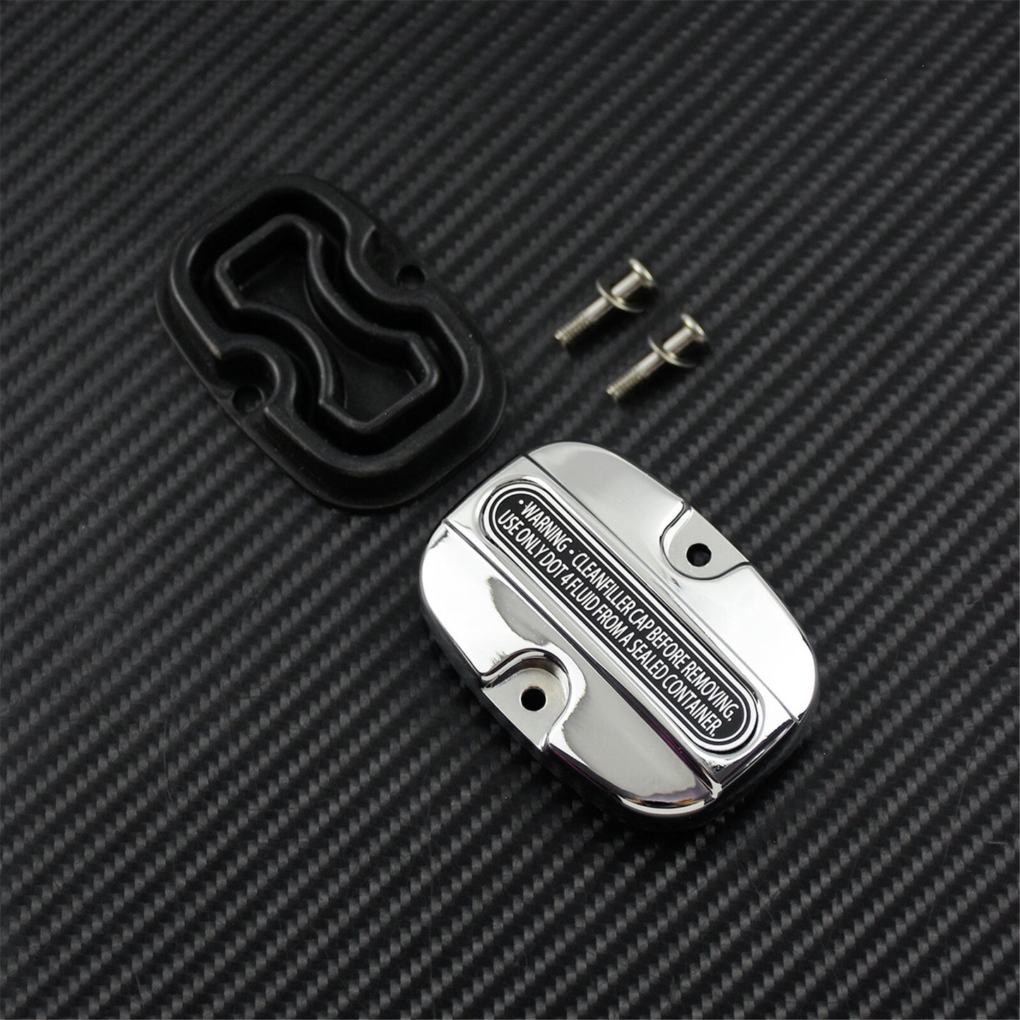 Chrome Rear Brake Master Cylinder Cover w/ Gasket Fit For 2008-18 for Harley Touring