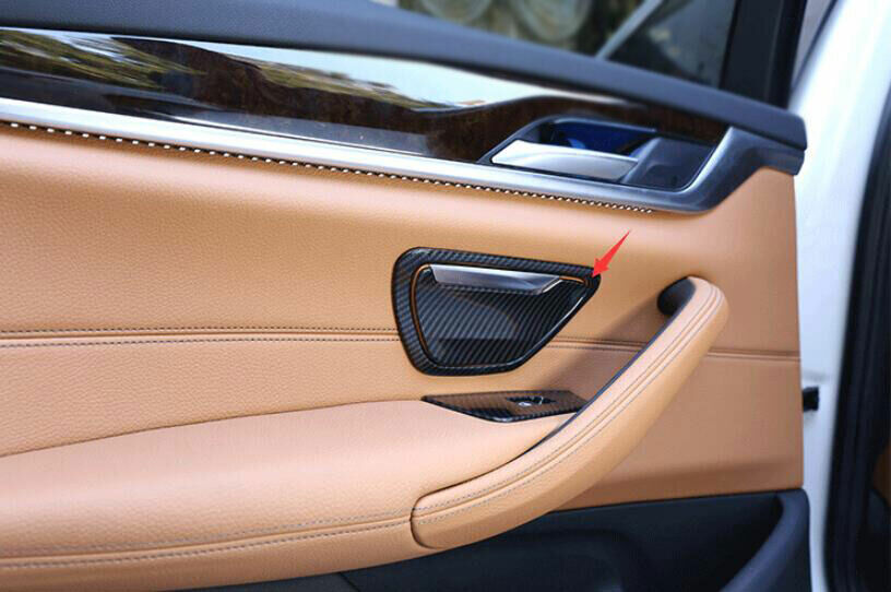4P Carbon Fiber Look Rear Cigarette Lighter Frame Trim for BMW 5 Series 2018-22