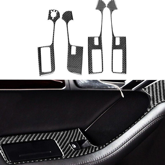 Real Carbon Fiber Car Window Switch Panel Cover Trim for Audi for A6 S6 2005-2011