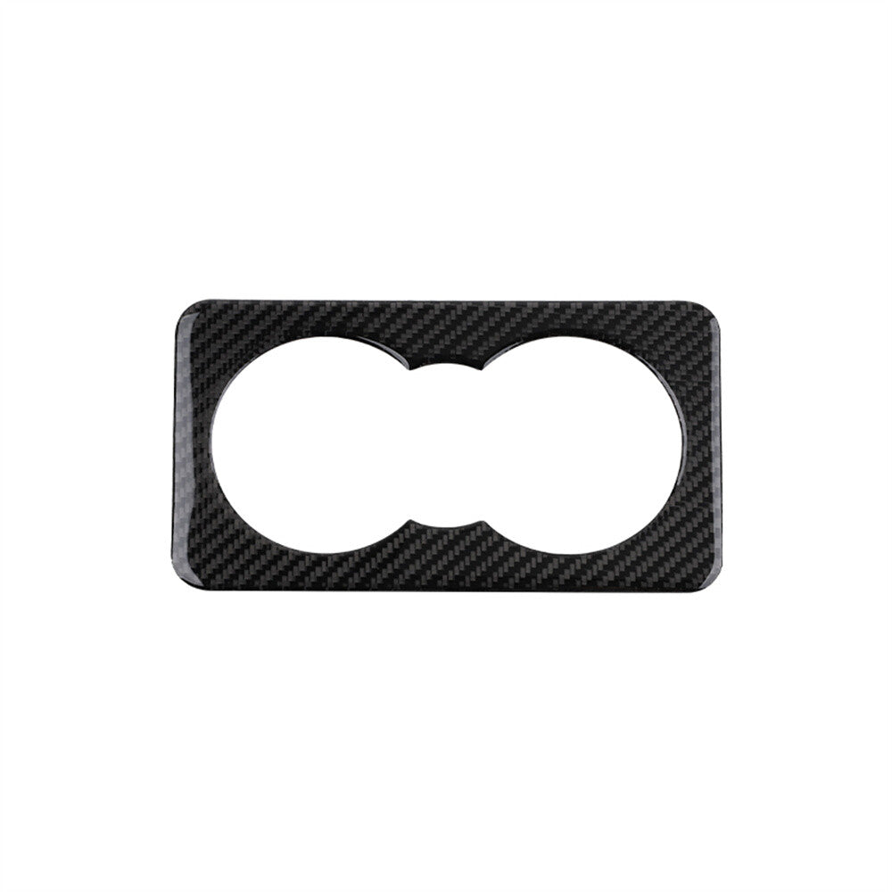 Carbon Fiber Rear Watercup Panel Cover Trim for Jaguar F-PACE XE XF 2016-2020