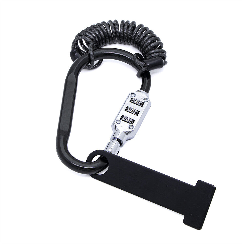 Set Helmet Security Lock T-bar 3-Digit Combination Cable Security Locking Chain Q