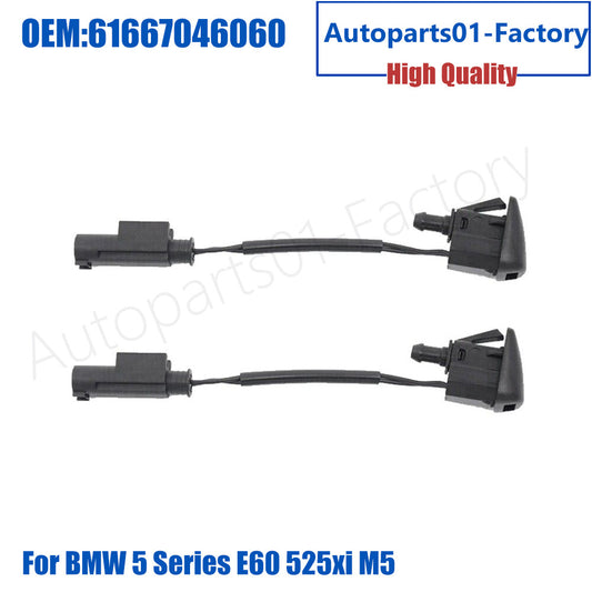 1Pair Windshield Washer Spray Nozzles for BMW 5 Series E60 525xi M5