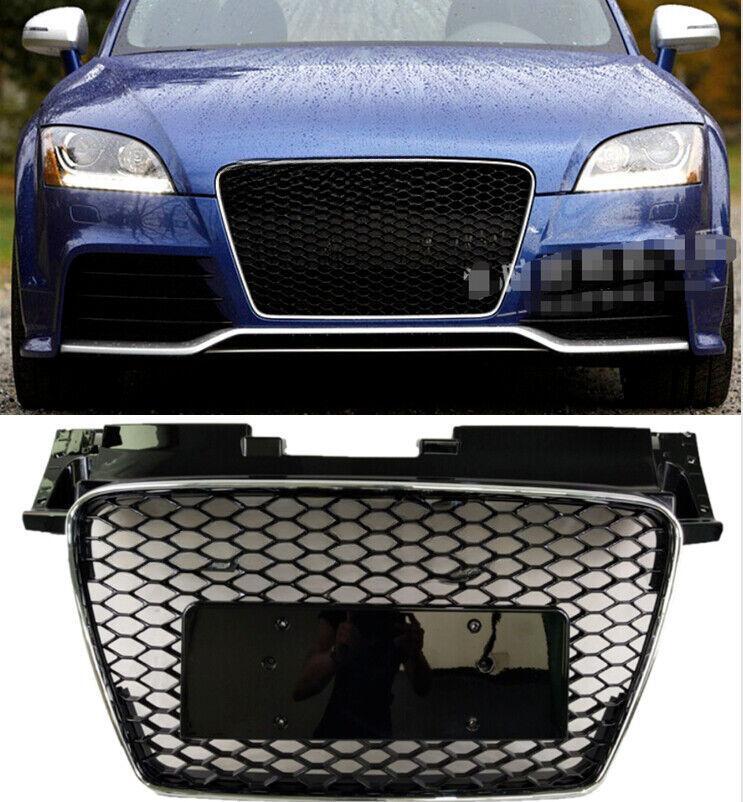 Black honeycomb grille on the front bumper is suitable for Audi TT TTRS 8J 2008-2014.