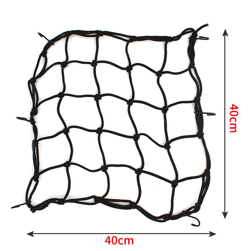 40*40CM Motorcycle Elasticated Luggag Cargo Net Strong Webbing Straps Tie Black Q