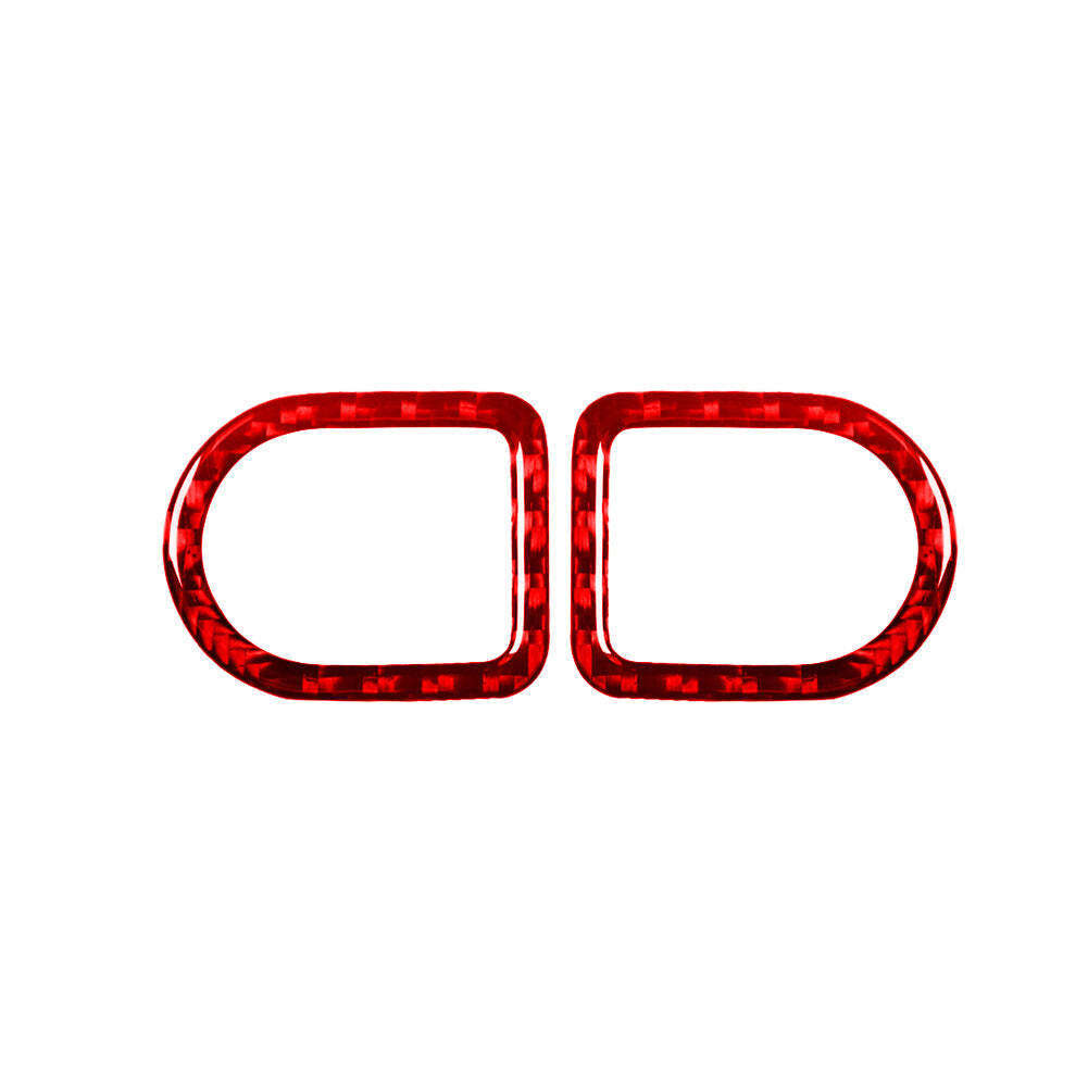 Red Carbon Fiber Door Locker Decorative Cover Trim for Ford for Mustang 2005-2009