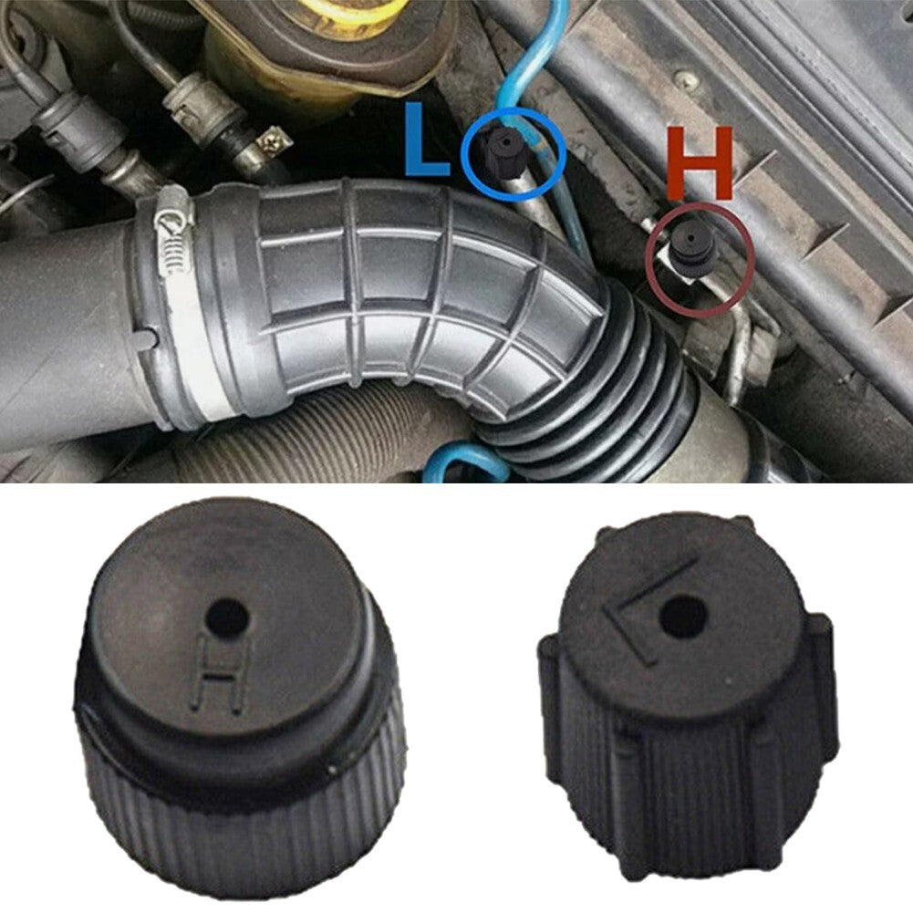 2pcs Replacement Dust Covers Car AC Valve Cap Kit with High 16mm and Low 13mm v