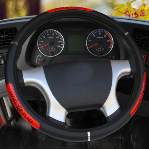 15''/38cm PU Leather Car Steering Wheel Cover Anti-Slip Protector Accessories
