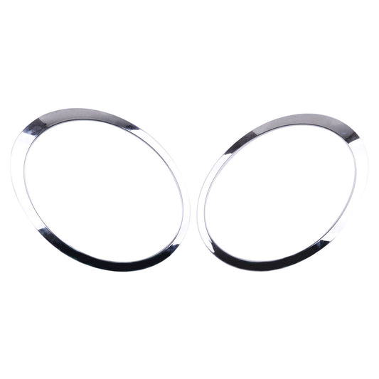 2-Piece Headlight Trim Ring Frame Protective Cover for 2007-15 for Mini Cooper R55 R56 Chrome Alloy