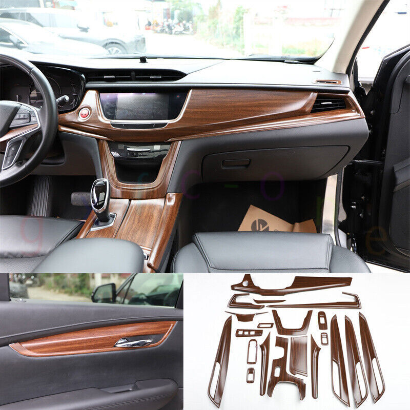 Wood Grain Look Interior Decor Cover for Cadillac XT5 2021-2024 Trim 20PCS B n