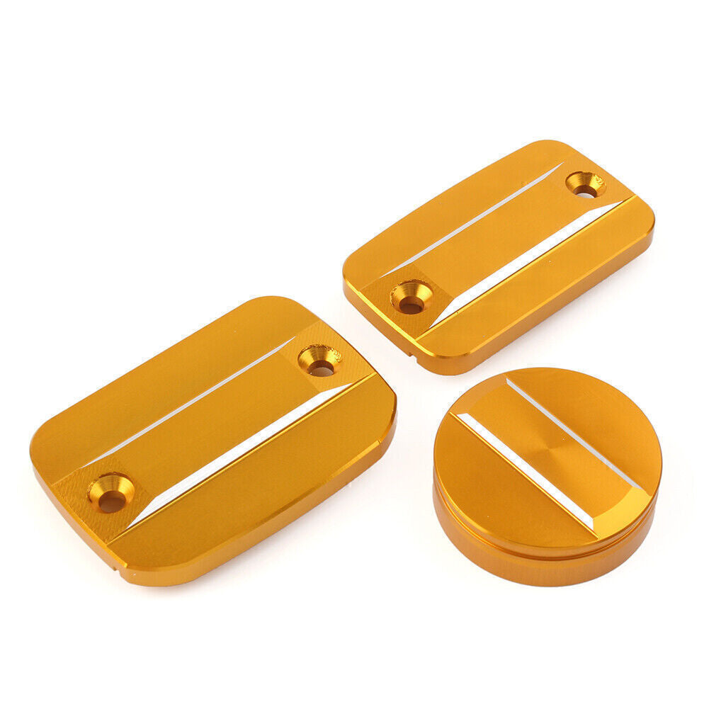 For Scrambler 1100 800 Front Rear Brake Clutch Fluid Reservoir Cap Cover Gold