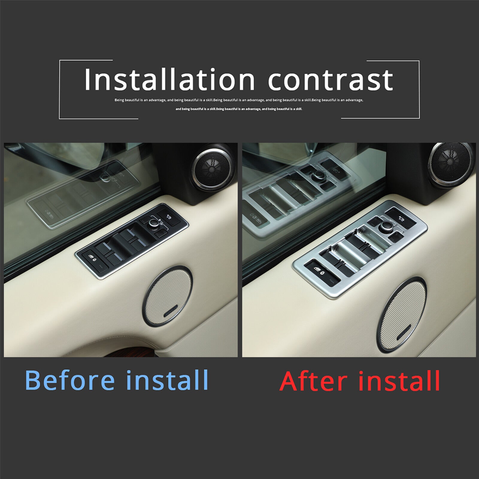 Carbon Fiber ABS Window Lift Switch Button Cover Frame for Corvette C8 Coupe 2020 - 2023- v