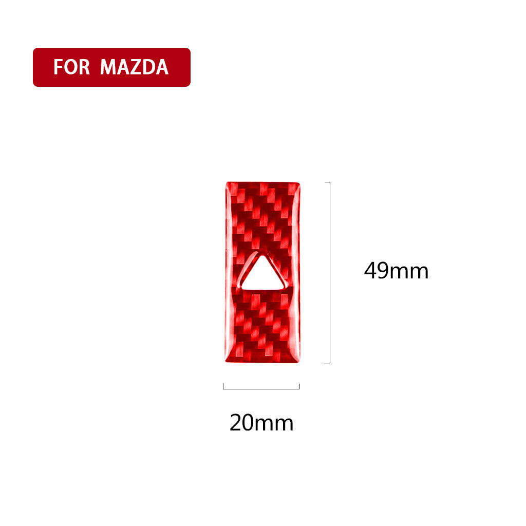 Red Carbon Fiber Warning Light Lamp Decorative Trim Fit for Mazda CX-5 2017-2021