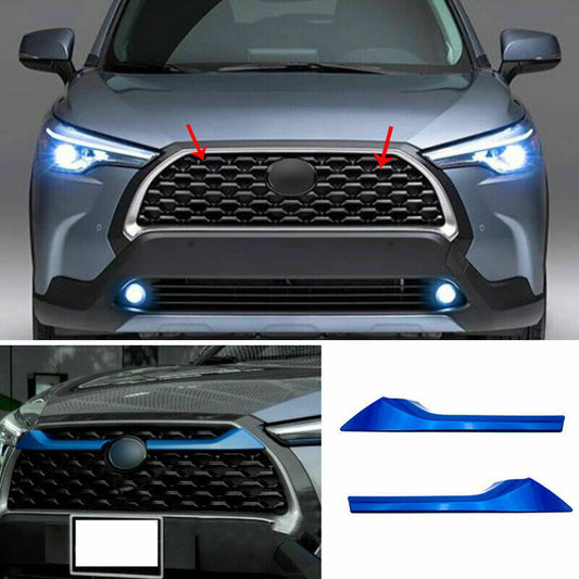 for Corolla Cross 2022-2024 Blue Front Bumper Grille Grill Cover Trim n