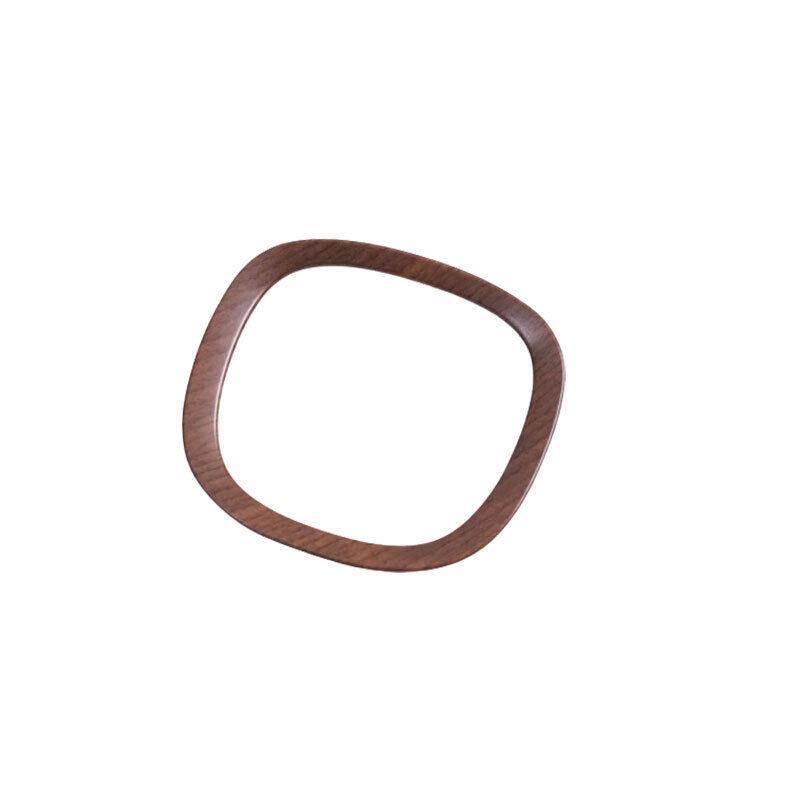 Fit for Volvo V60 2020-2023 Brown Wood Grain Steering Wheel Sheet Ring Trim 1PCS