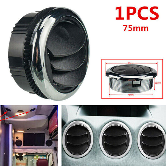 Black ABS Vent Air Outlet Round Ceiling for Car RV Bus Truck Dashboard Modified
