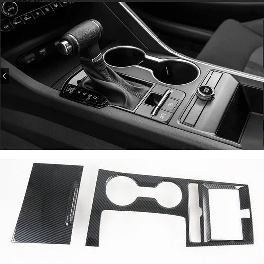 for Kia K5 21-2024 Inner Console Gear Shift Box Frame Cover Trim Carbon Fiber 2P