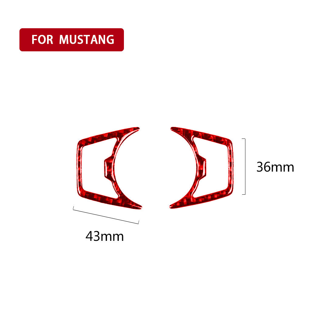 Red Carbon Fiber Interior Headlight Switch Button Cover for Ford for Mustang 2015-22