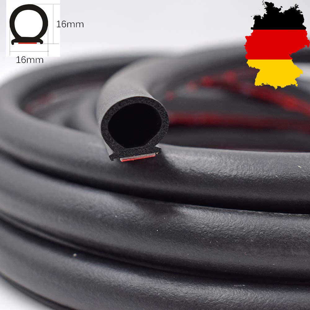 16 mm car door seal self-adhesive rubber seal door seal window seal 5 m Q