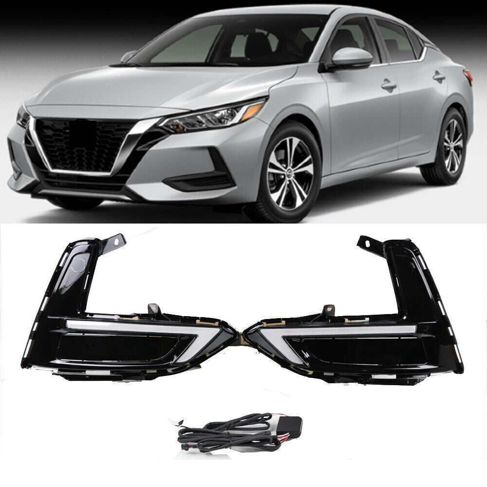 LED DRL Daytime Running Lights Fog Lamps Pair 3Color For 2020-2022 for Nissan Sentra