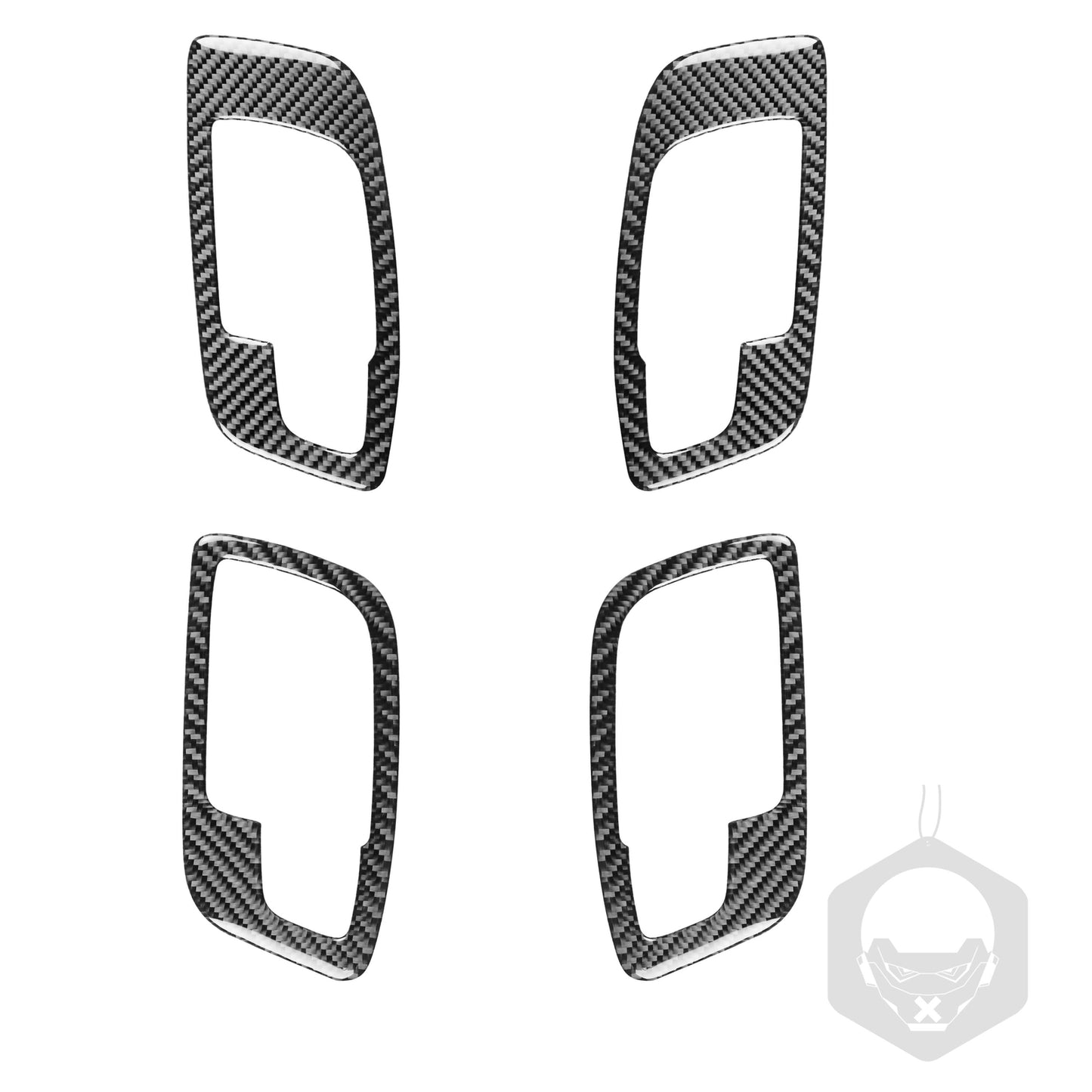 2X Red Rear Door Handle Trim Cover Carbon Fiber for Mercedes R-Class 2009-2012 v