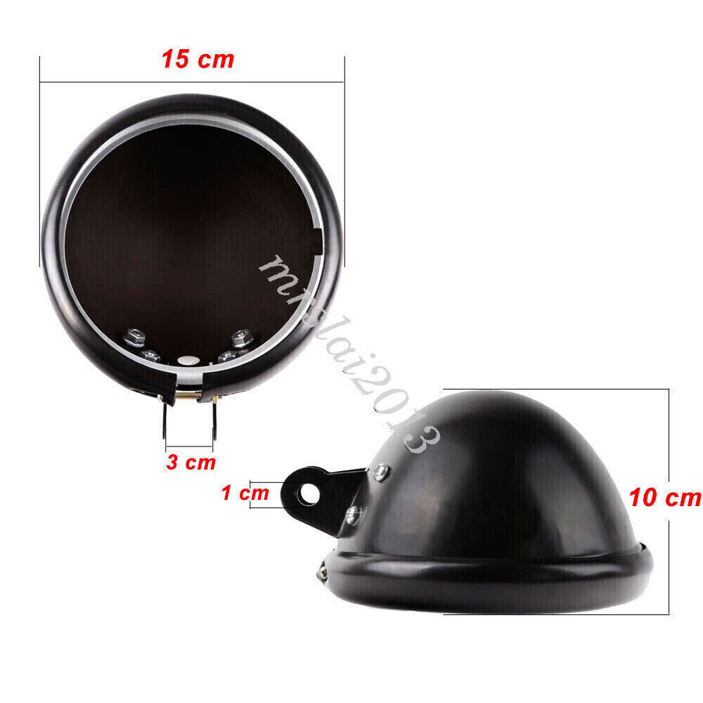 Motorcycle Headlight Headlamp Bucket Housing Bottom Mount 5-3/4 Inch Black Q
